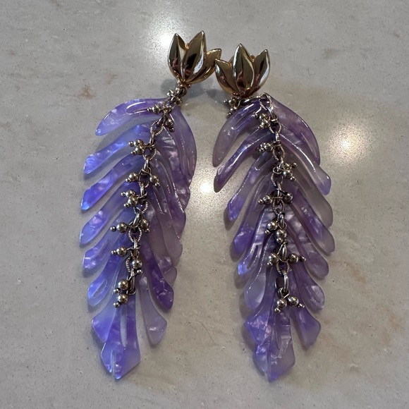 GAS BIJOUX Bo Cavallo Gold-Plated Lavender Drop Purple Earrings - Picture 5 of 9
